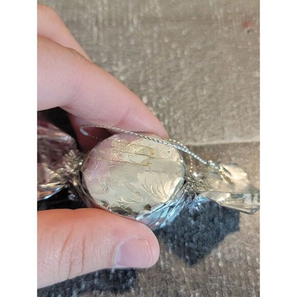 Silver candy piece vintage bell bow ornament Xmas decor - Picture 4 of 4